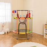 140cm Kids Trampoline with Hammock and Adjustable Gym Bar