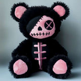 Cute Goth Black Pink Teddy Bear Backpack
