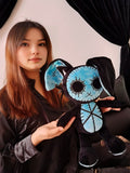 Goth Voodoo Blue Bunny Plush