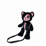 Cute Goth Black Pink Teddy Bear Backpack