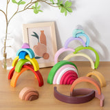 Wooden Rainbow Building Block Toys