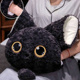 Cute Black Devon Rex Cat Plush Backpack