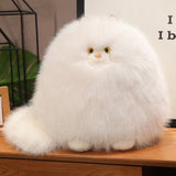Cute White Fluffy Cat Plush Pillow