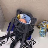 Black Kawaii Cat Plush Backpack