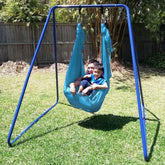 Medium Teal Nylon Wrap Swing with Medium Swing Set Stand