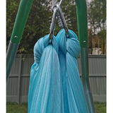 Medium Teal Nylon Wrap Swing with Medium Swing Set Stand