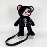Cute Goth Black Pink Teddy Bear Backpack