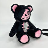 Cute Goth Black Pink Teddy Bear Backpack