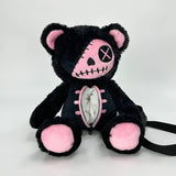 Cute Goth Black Pink Teddy Bear Backpack