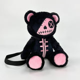 Cute Goth Black Pink Teddy Bear Backpack