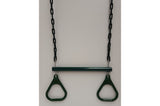 Trapeze Bar With Triangle Grips and Chains GREEN
