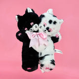 Goth Black And White Two-Headed Stuffed Cat