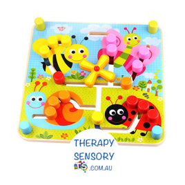 Reversible Maze from TherapySensory.com.au displays a bug maze on one side and shape maze on the other.