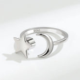 Silver Moon Star Fidget Ring