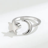 Silver Moon Star Fidget Ring