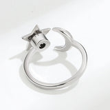 Silver Moon Star Fidget Ring