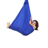Kids Elastic Yoga Sensory Hammock Swing with a child sitting inside it.