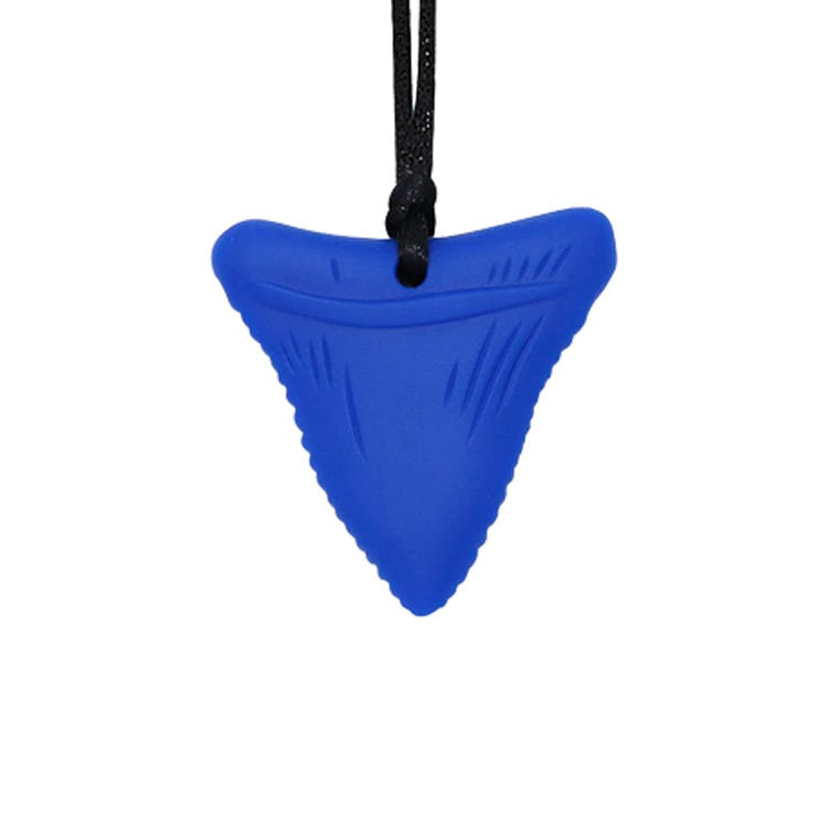 Shark Tooth Chewy Necklace Blue or Green Therapy Sensory Shop