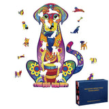 Lion, Dog or Elephant Wooden Puzzle With Animal Shaped Pieces