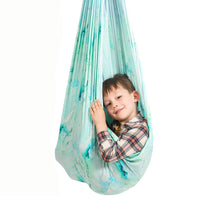 Kids Elastic Yoga Sensory Hammock Swing with Ceiling hooks and accessories.