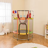 140cm Kids Trampoline with Hammock and Adjustable Gym Bar