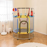 140cm Kids Trampoline with Hammock and Adjustable Gym Bar