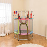 140cm Kids Trampoline with Hammock and Adjustable Gym Bar