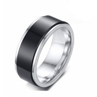 Black Silver Anxiety Fidget Ring Spinner Toy