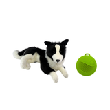Vibrating lying Border Collie with satin pocket - 62cm