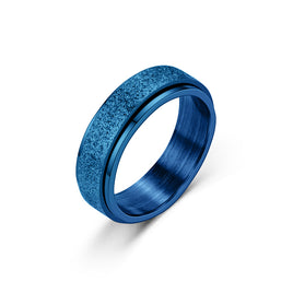 Frosted Blue Anxiety Fidget Ring Spinner