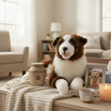 Vibrating Chocolate Border Collie with satin pocket - 62cm