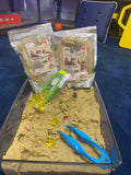 Kinetic Sand with Tweezers and Gemstones