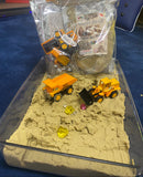 Kinetic Sand with Construction trucks