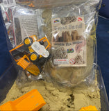 Kinetic Sand with Construction trucks