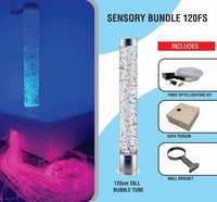 Sensory Bundle 120FS -Bubble Tube 120cm tall with Fibre Optic, Sofa Podium and Wall Bracket