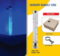 Sensory Bundle 120S – 1.2m Bubble Tube Column Water Feature with Sofa Podium and Wall Bracket