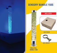 Sensory Bundle 150S – 1.5m Bubble Tube Column Water Feature with Sofa Podium and Wall Bracket