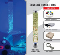 Sensory Bundle 180C -Bubble Tube 180cm tall with Interactive Wireless Controller, Fibre Optic, Sofa Podium and Wall Bracket