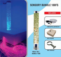 Sensory Bundle 180FS -Bubble Tube 180cm tall with Fibre Optic, Sofa Podium and Wall Bracket