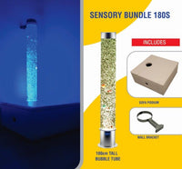 Sensory Bundle 180S – 1.8m Bubble Tube Column Water Feature with Sofa Podium and Wall Bracket