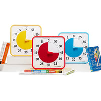 TIME TIMER 8” LEARNING CENTRE CLASSROOM SET - PRIMARY COLOURS