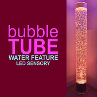 Sensory Bundle 120S – 1.2m Bubble Tube Column Water Feature with Sofa Podium and Wall Bracket