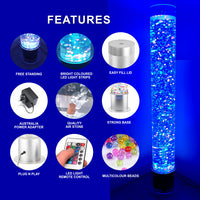 Sensory Bundle 120S – 1.2m Bubble Tube Column Water Feature with Sofa Podium and Wall Bracket