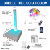 Sensory Bundle 120C -Bubble Tube 120cm tall with Interactive Wireless Switchbox, Fibre Optic, Sofa Podium and Wall Bracket