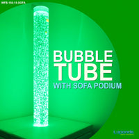 Sensory Bundle 150S – 1.5m Bubble Tube Column Water Feature with Sofa Podium and Wall Bracket