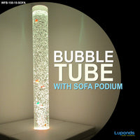 Sensory Bundle 150S – 1.5m Bubble Tube Column Water Feature with Sofa Podium and Wall Bracket