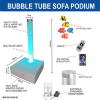 Sensory Bundle 150S – 1.5m Bubble Tube Column Water Feature with Sofa Podium and Wall Bracket