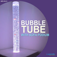 Sensory Bundle 120S – 1.2m Bubble Tube Column Water Feature with Sofa Podium and Wall Bracket