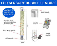 Sensory Bundle 120WS – 1.2m Bubble Tube with a Sofa Podium, Wireless Controller and Wall Bracket