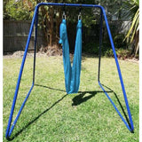 Medium Teal Nylon Wrap Swing with Medium Swing Set Stand
